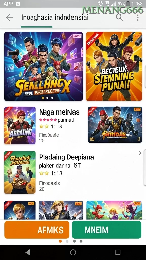 Cuplikan layar GLOWIN88 — menu navigasi