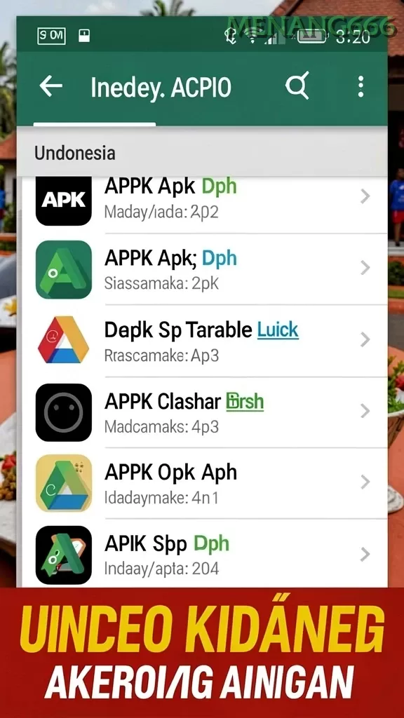Cuplikan layar A7777 — menu navigasi