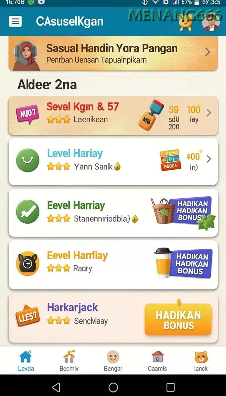 Cuplikan layar PPV99 — menu navigasi